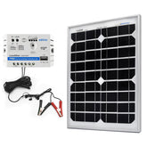 Kit de cargador solar ACOPower de 20 W y 12 V, controlador de carga de 5 A con pinzas de cocodrilo