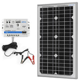 Kit de cargador solar ACOPower de 30 W y 12 V, controlador de carga de 5 A con pinzas de cocodrilo