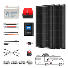 Sistema solar monovolumen ACOPOWER de 300 W para vehículos recreativos