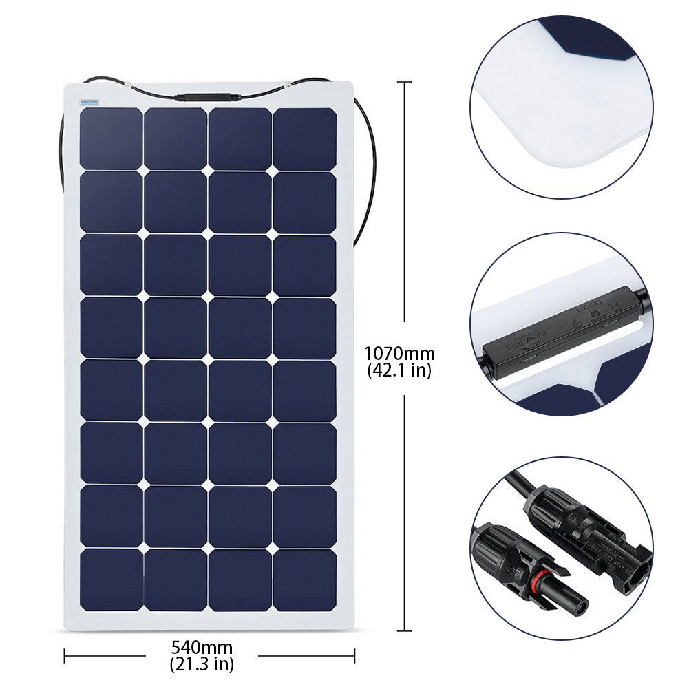 Kit Panel Solar Flexible ACOPOWER + Controlador de Carga MPPT/PWM 