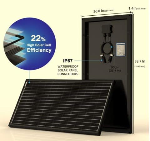 Kits RV mono solares ACOPOWER + controlador de carga MPPT/PWM 