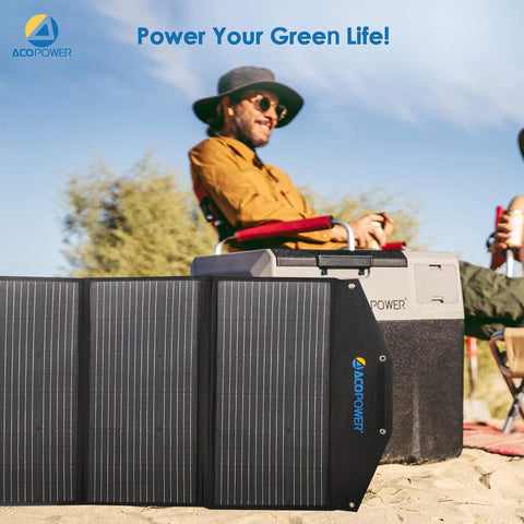 Maleta con kit de panel solar plegable triple de 90 W de alta eficiencia ACOPower