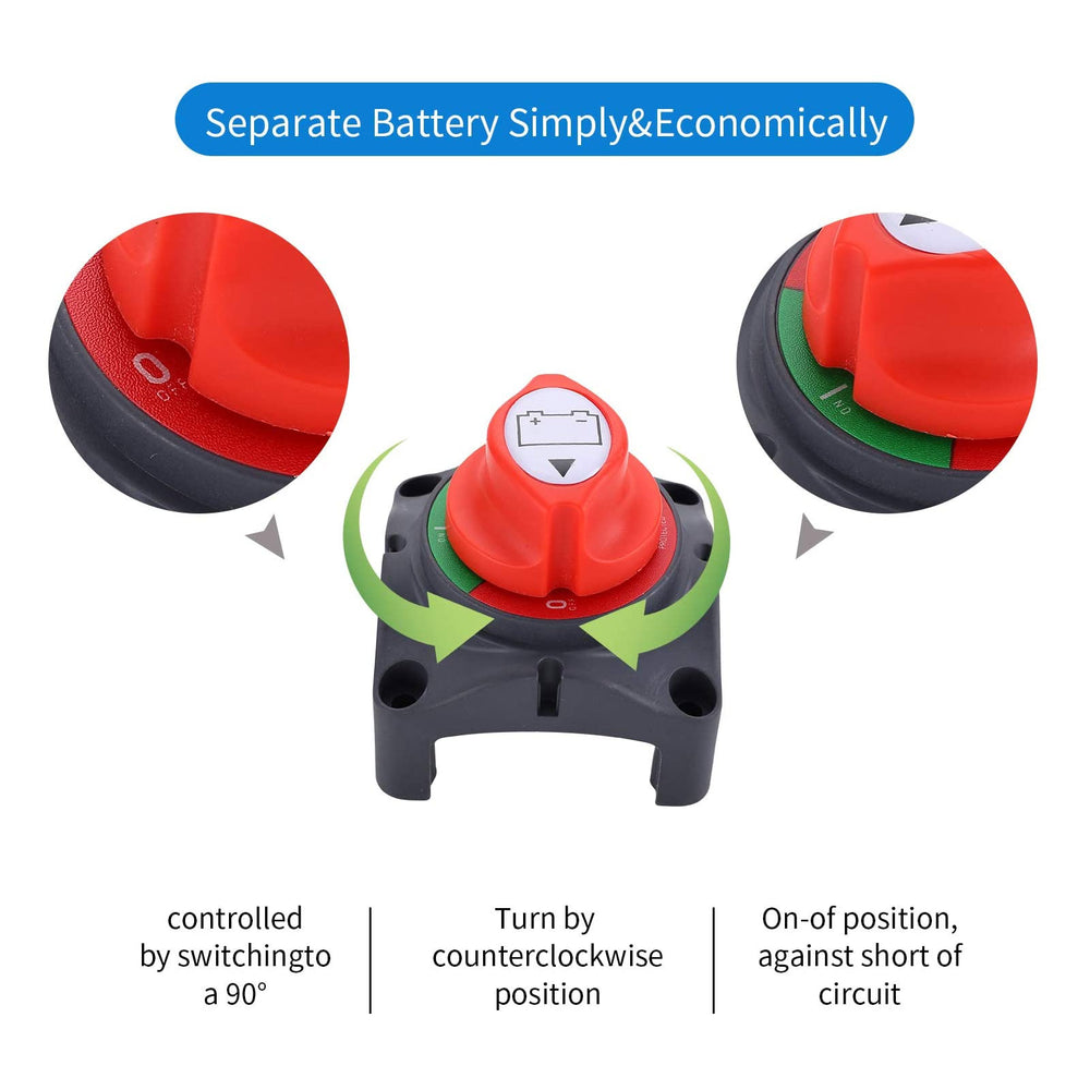 Battery Switch, 12-48V Battery Power Cut Master Switch Disconnect Isolator