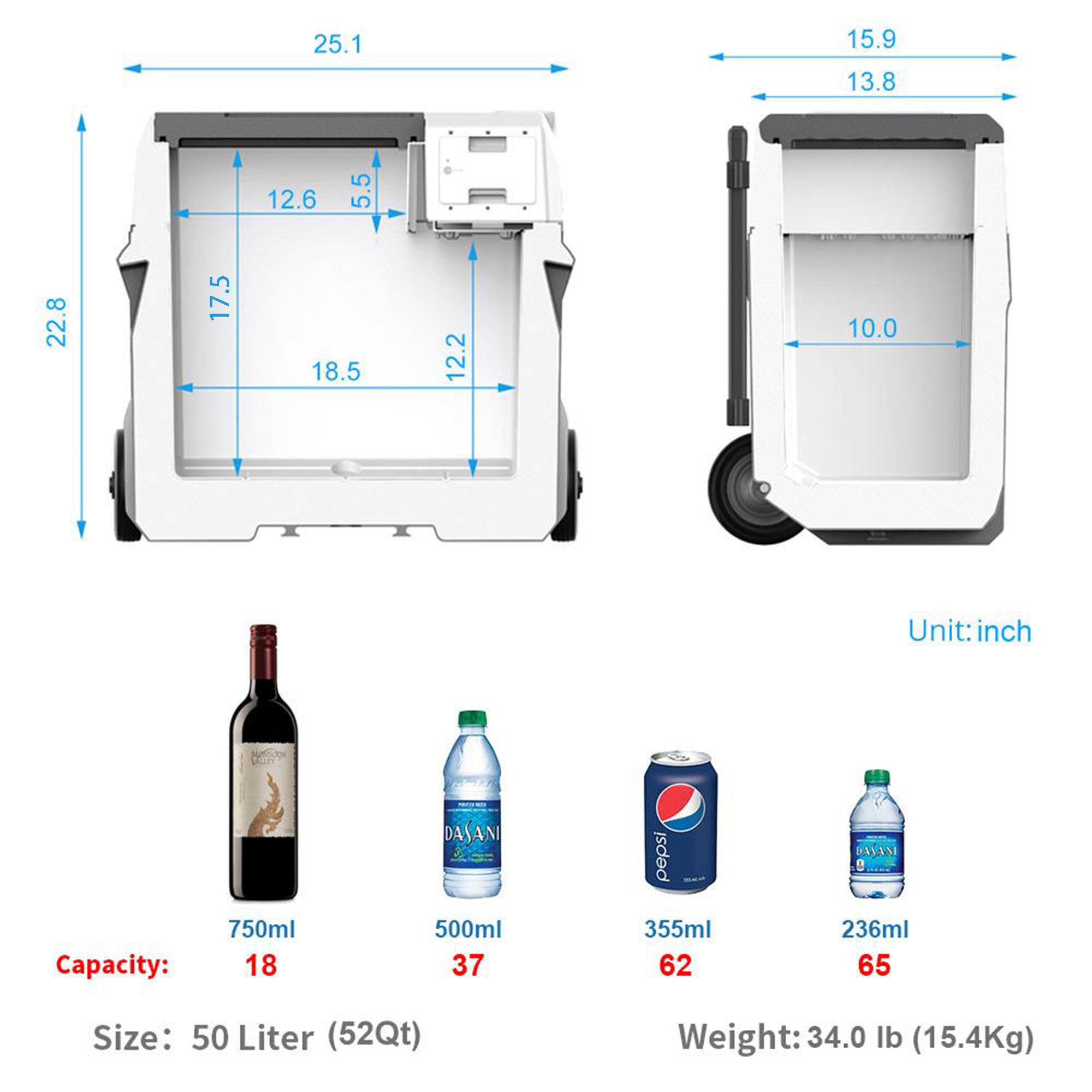 Refrigerador-congelador portátil LionCooler X50A, capacidad de 52 cuartos, usado como nuevo 