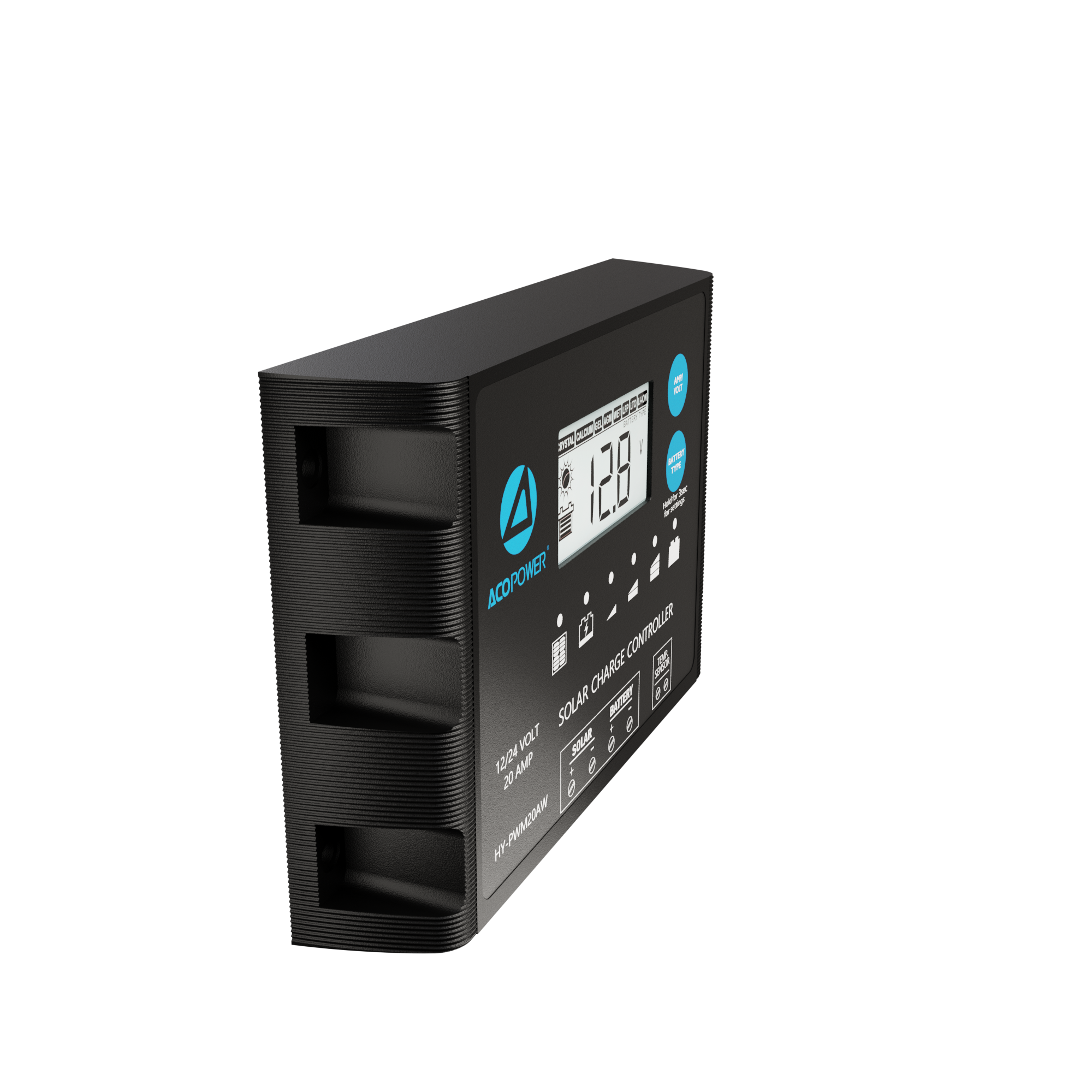 ACOPOWER 20A ProteusX Controlador de carga solar PWM impermeable con pinzas de cocodrilo y conectores MC4