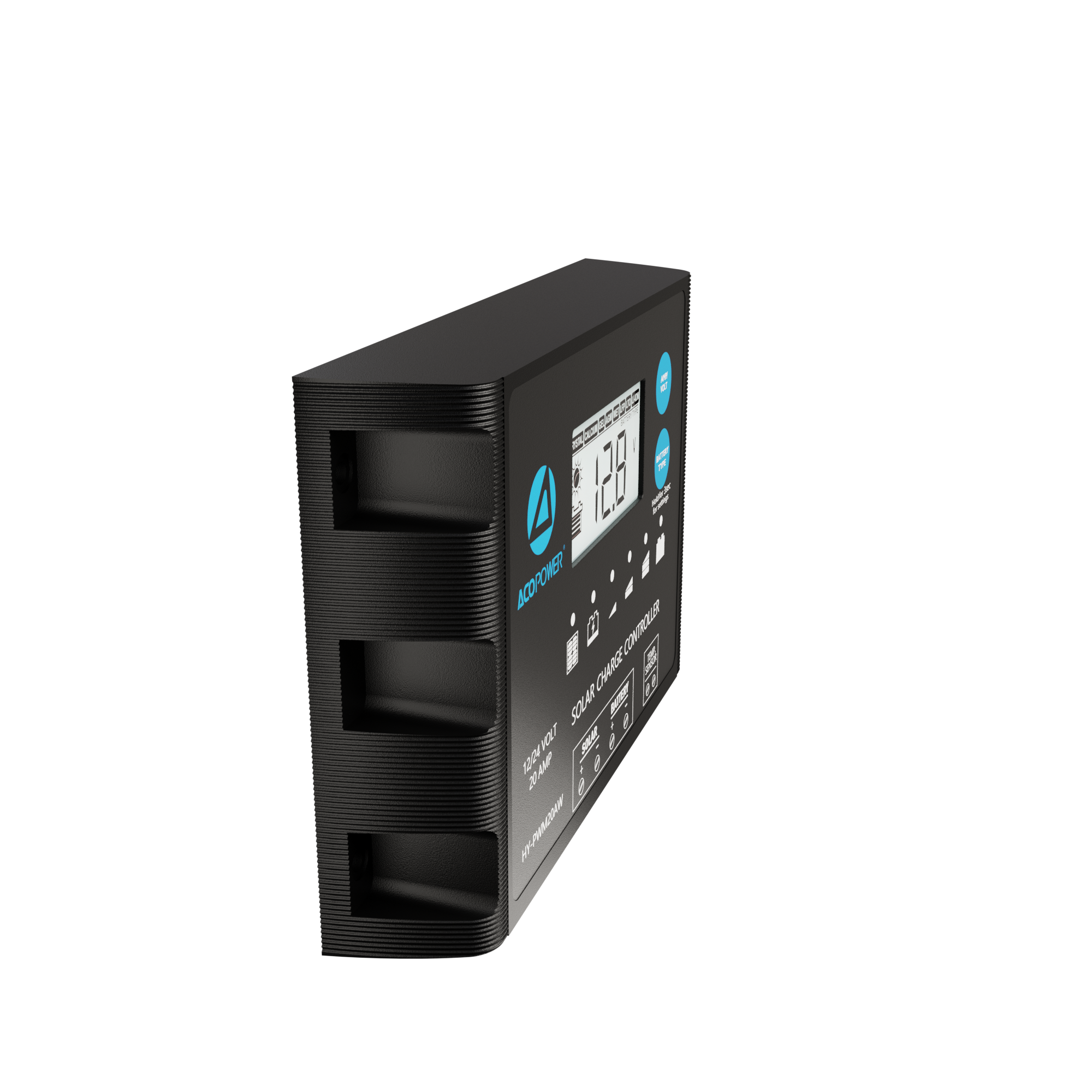 ACOPOWER 20A ProteusX Controlador de carga solar PWM impermeable con pinzas de cocodrilo y conectores MC4
