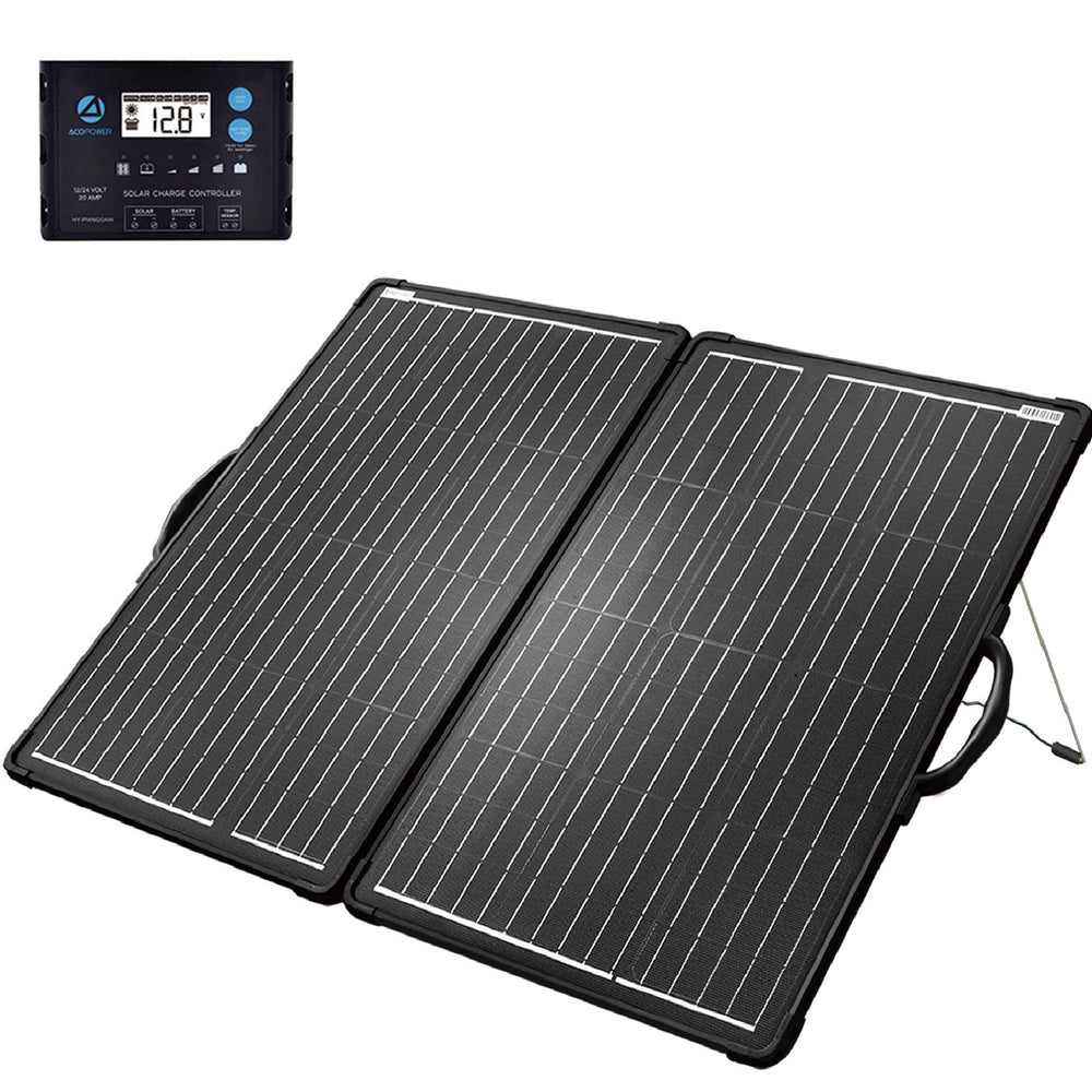 ACOPower Plk Kit de panel solar portátil de 200 W, maletín liviano con controlador de carga de 20 A (diseño compacto)